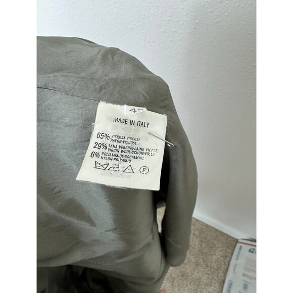 Emporio Armani Vintage Plaid Wool Blend Blazer Made in Italy Size 42 - Picture 10 of 11